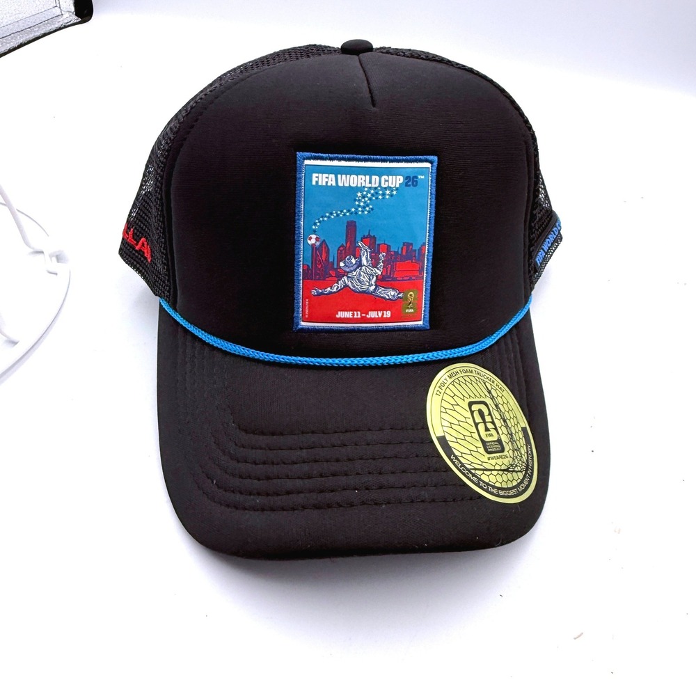 FIFA World Cup 26 Dallas City Poster Trucker‎ Hat OSFM Black Foam Snapback